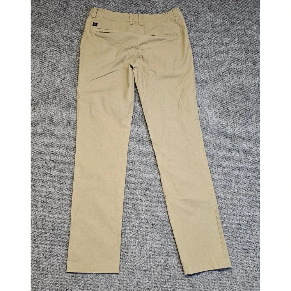 Roark Mens Khaki Straight Fit Flat Front Chino‎ Khaki Pants Size 30